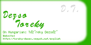 dezso toreky business card